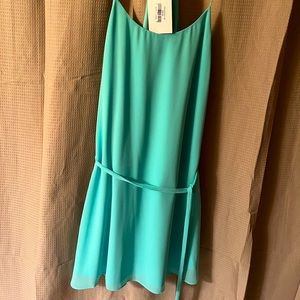 Teal Mini satin dress. NEW WITH TAGS. Size: Medium